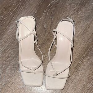 Elegant Cream Strappy Women's Heels